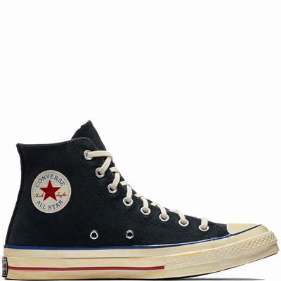 Converse Chuck Taylor All Star '70 Vintage '36 Canvas High Tops Mens - Black/Blue/Red Shoes (479ZIBPY)